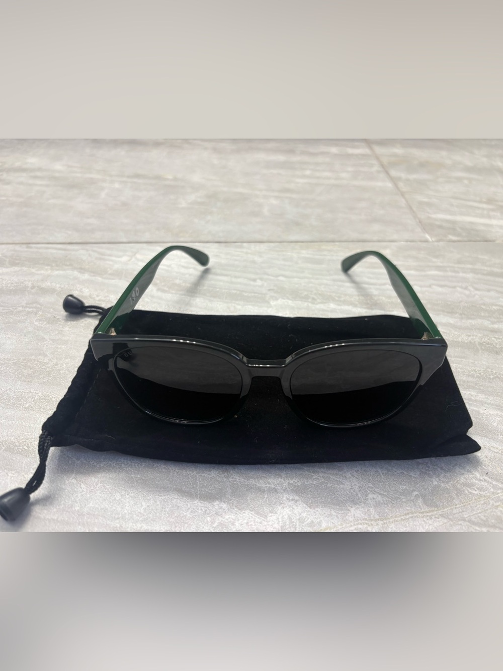 Gucci Black Sunglasses with Green Temples